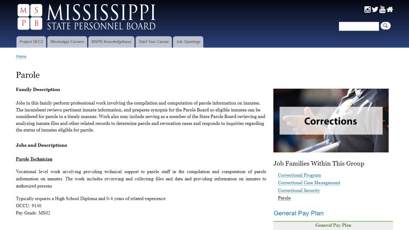 Parole | Mississippi State Personnel Board - MS